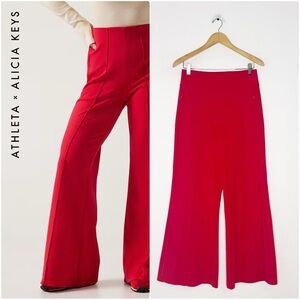 Athleta Wide Leg Red Jumpsuit-Style Pants